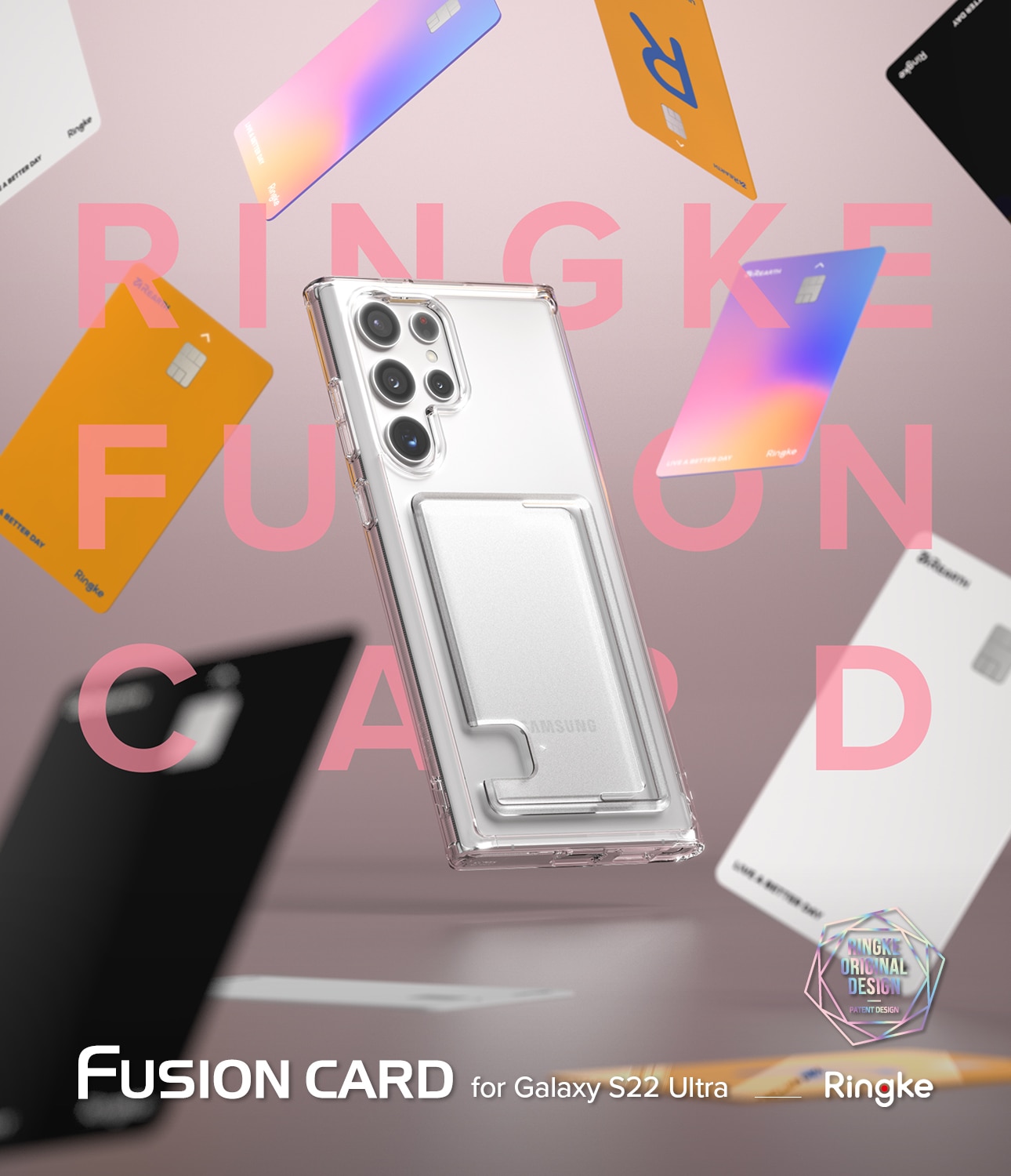 Samsung Galaxy S22 Ultra Fusion Card Case Clear