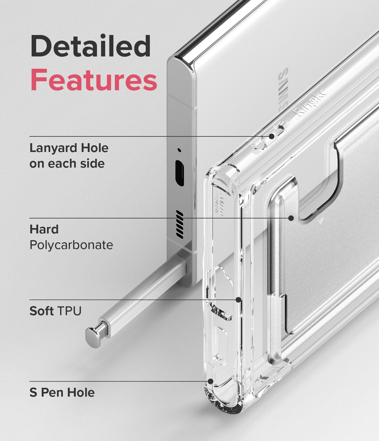 Samsung Galaxy S22 Ultra Fusion Card Case Clear