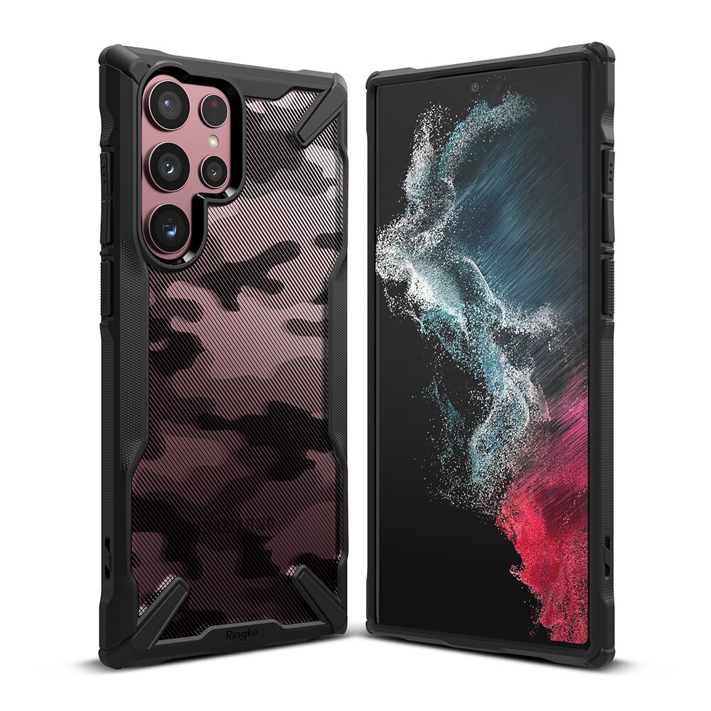 Samsung Galaxy S22 Ultra Fusion X Design Case Camo Black