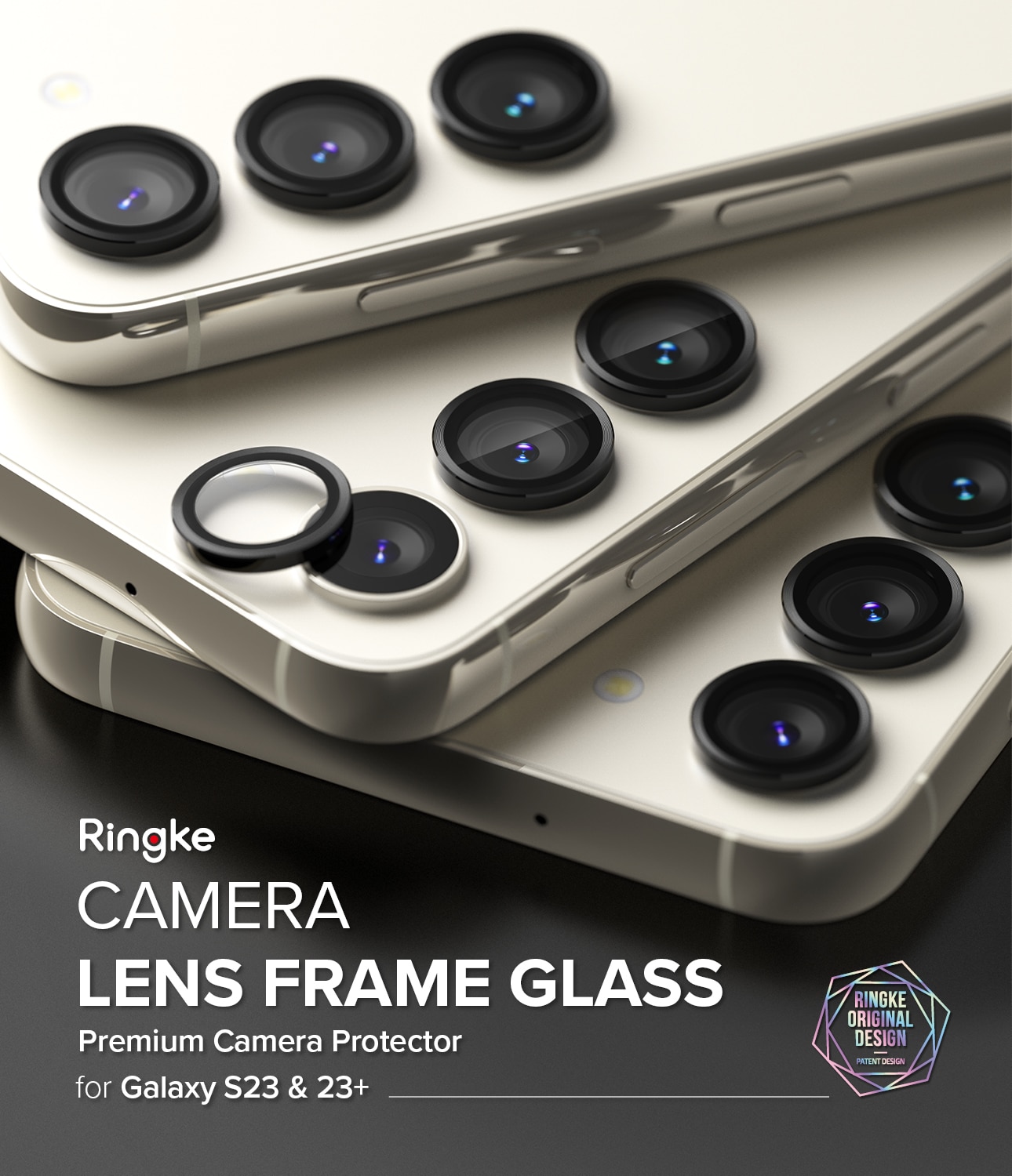 Samsung Galaxy S23/S23 Plus Camera Lens Frame Glass Black