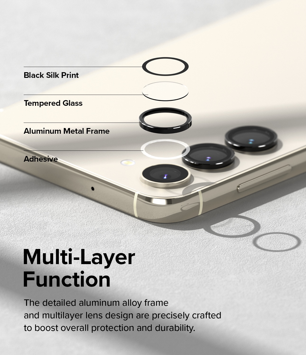 Samsung Galaxy S23/S23 Plus Camera Lens Frame Glass Black