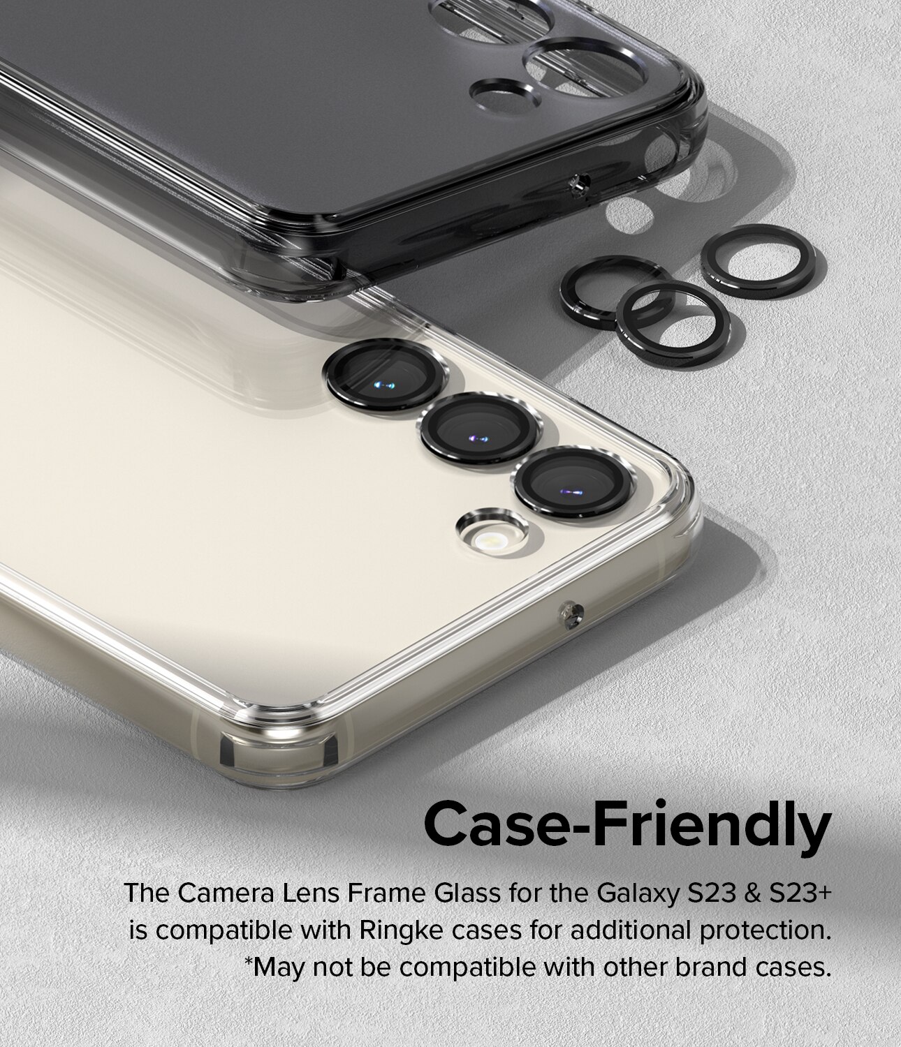 Samsung Galaxy S23/S23 Plus Camera Lens Frame Glass Black