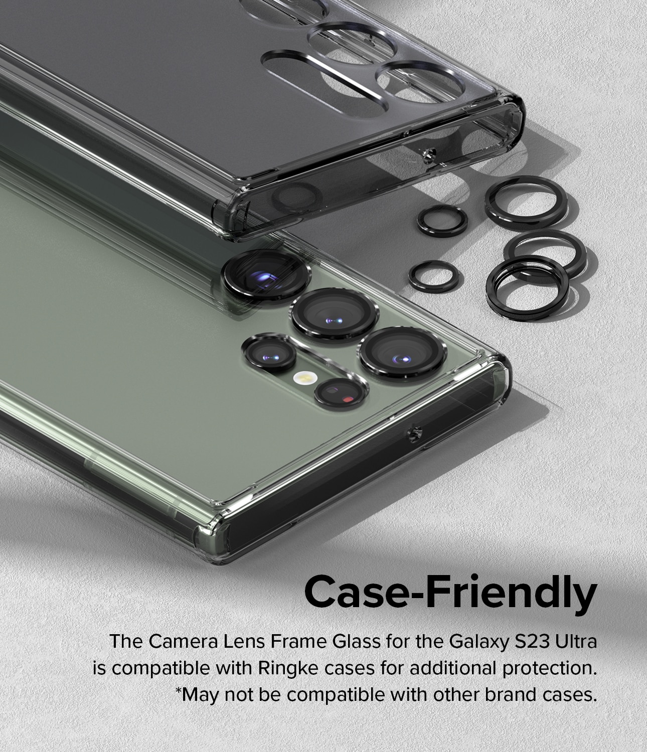 Samsung Galaxy S23 Ultra Camera Lens Frame Glass Black