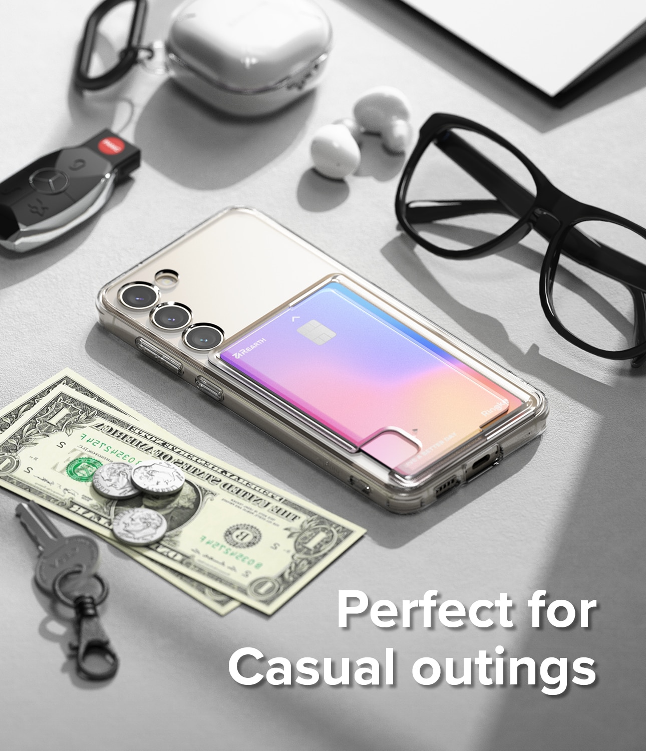 Samsung Galaxy S23 Fusion Card Case Transparent