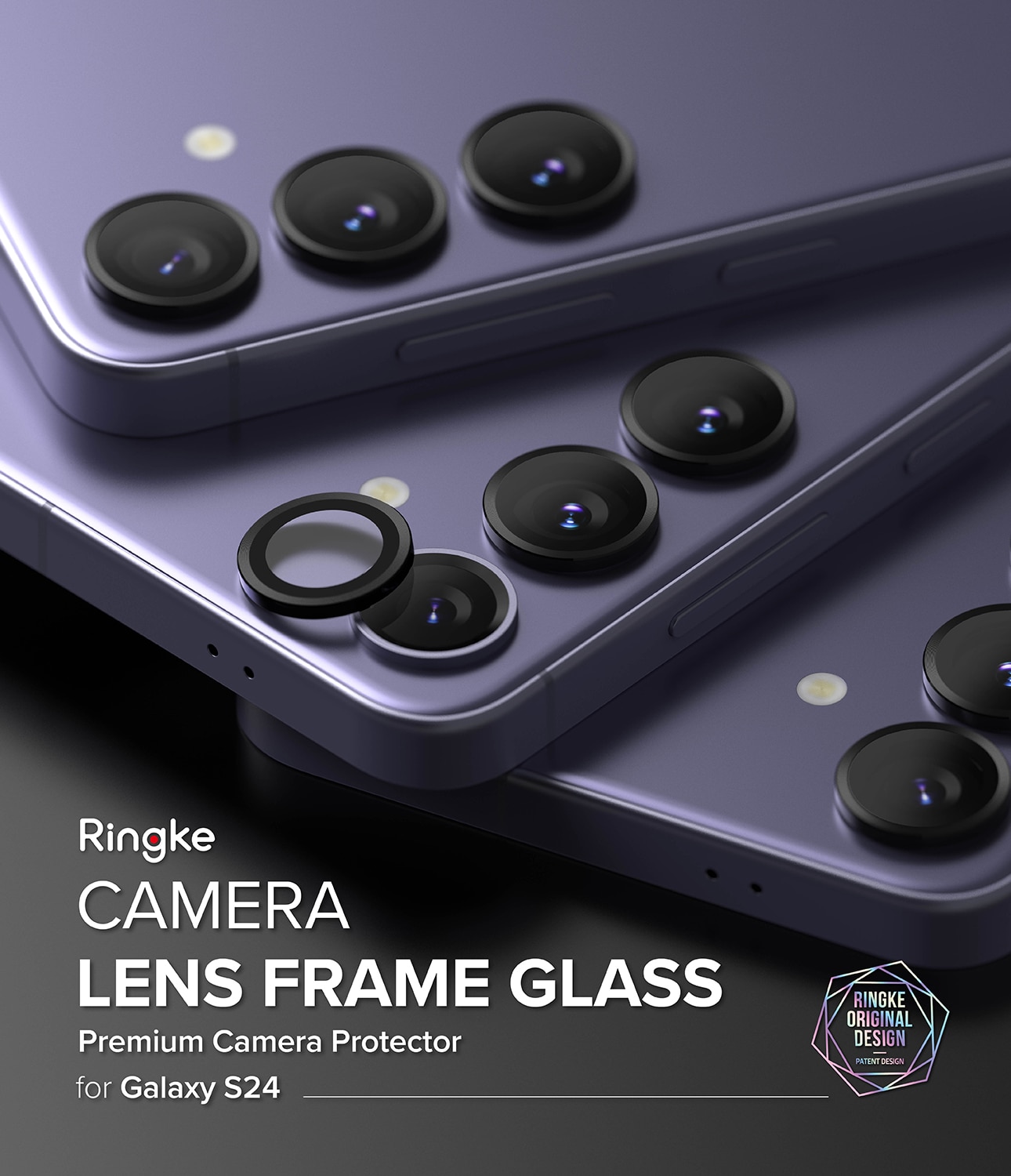 Samsung Galaxy S24 Camera Lens Frame Glass Black