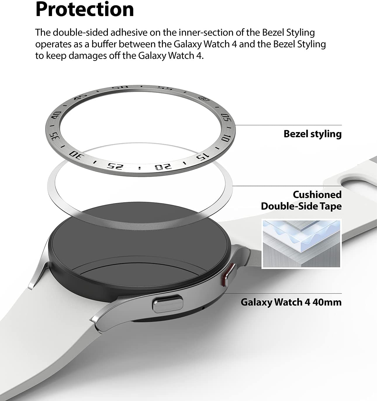 Samsung Galaxy Watch 4 40mm Bezel Styling Silver