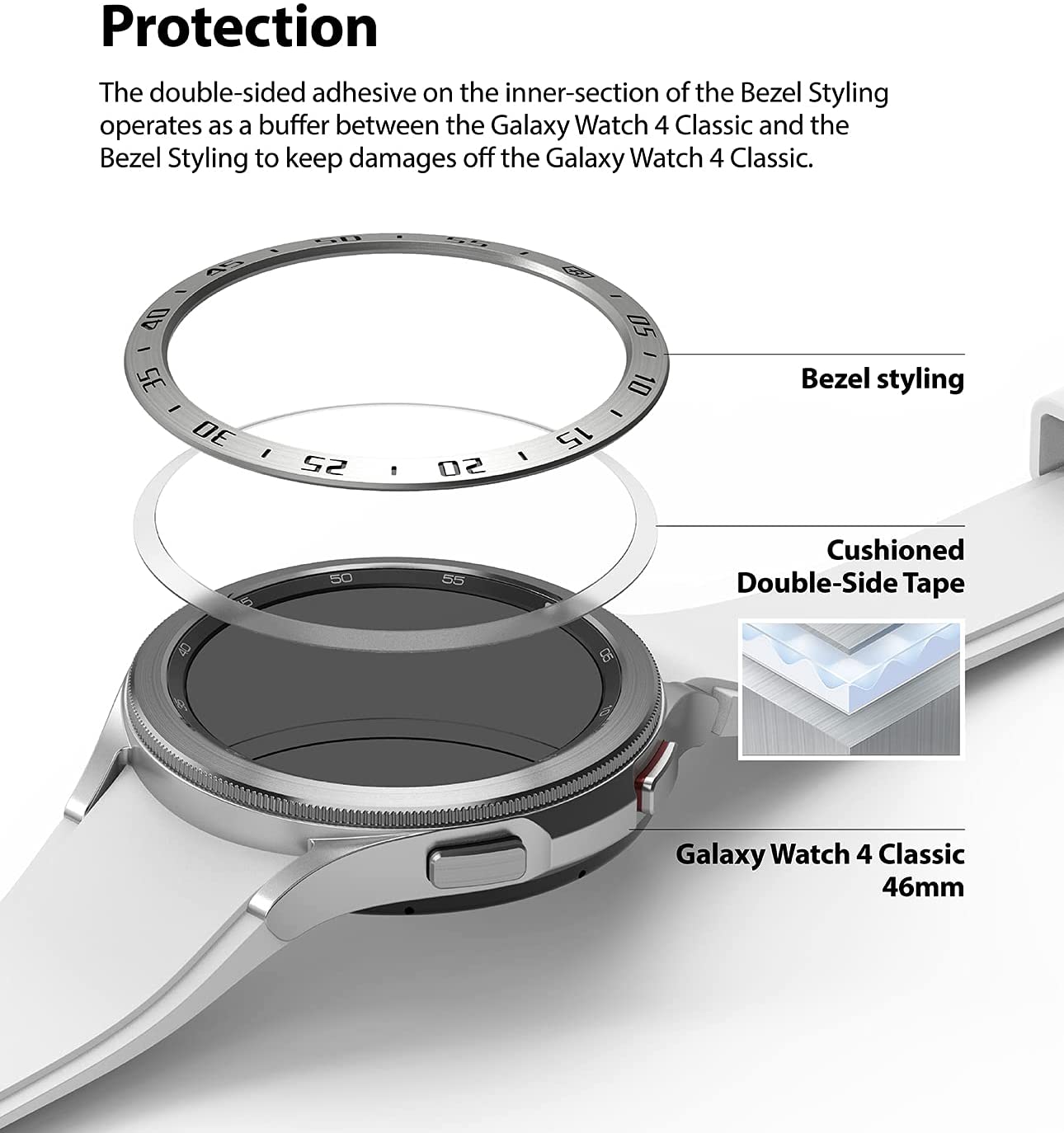 Samsung Galaxy Watch 4 Classic 46mm Bezel Styling Silver