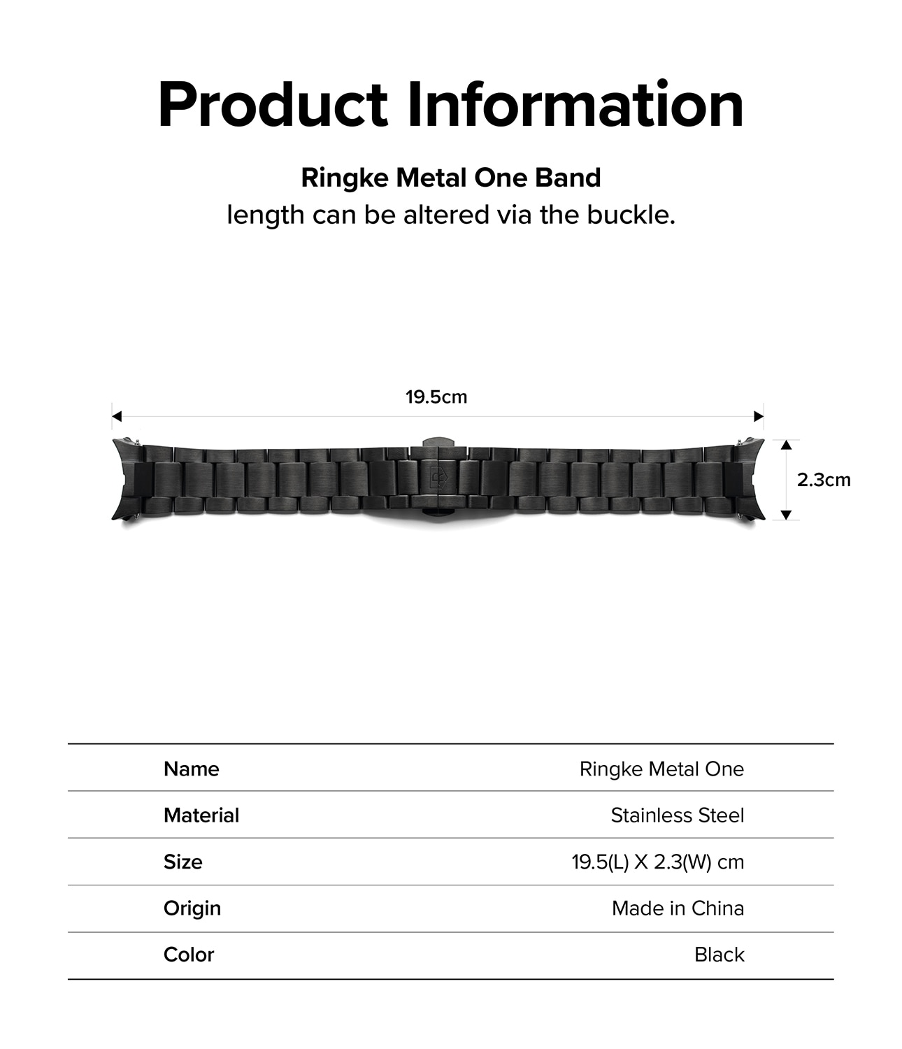Samsung Galaxy Watch 4/5 40mm Metal One Band Black