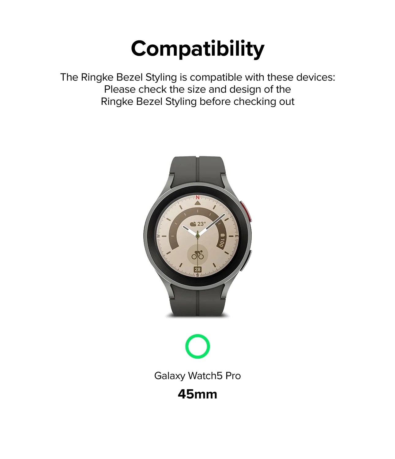 Samsung Galaxy Watch 5 Pro 45mm Bezel Styling Black