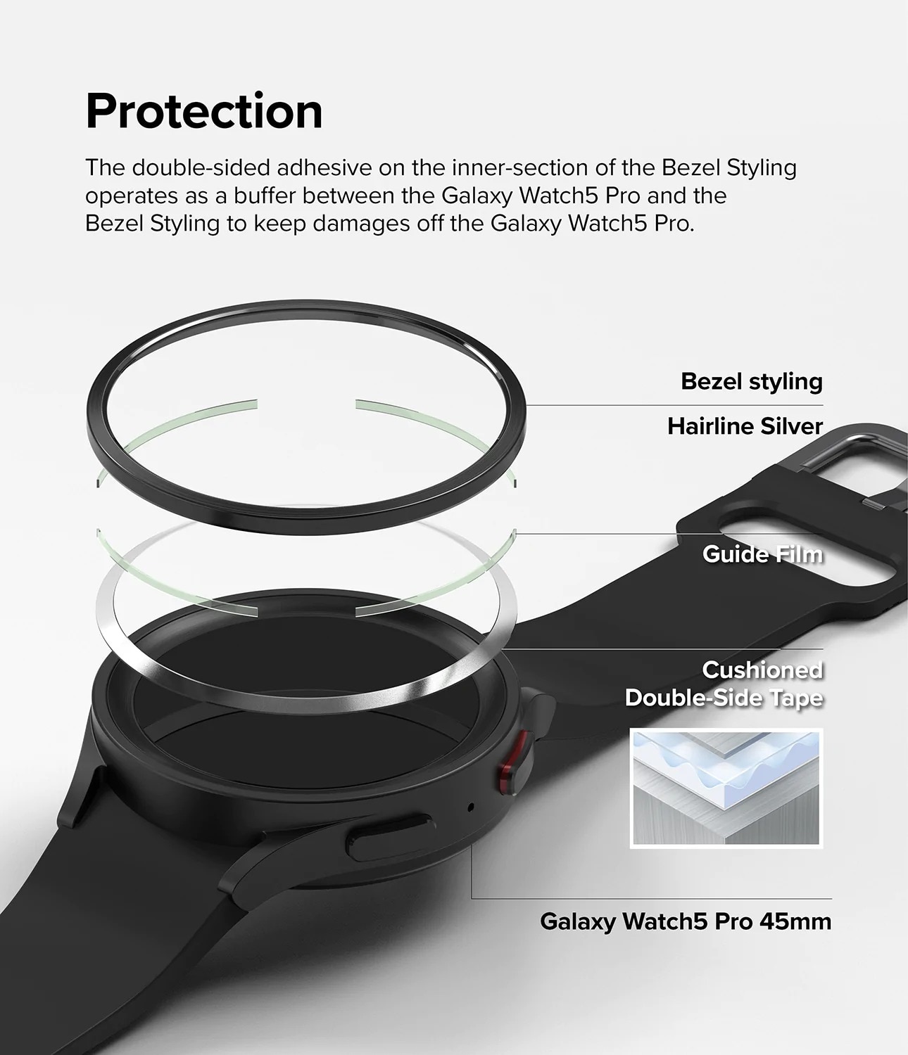 Samsung Galaxy Watch 5 Pro 45mm Bezel Styling Black