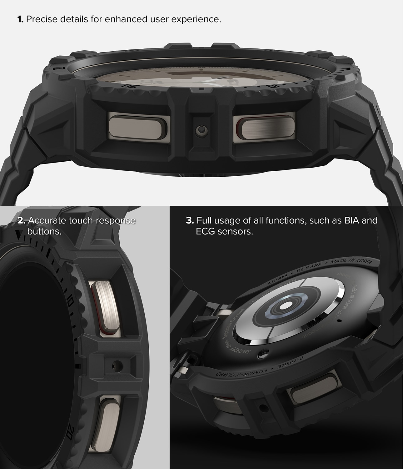 Samsung Galaxy Watch 5 Pro Fusion-X Guard Case+Band Black