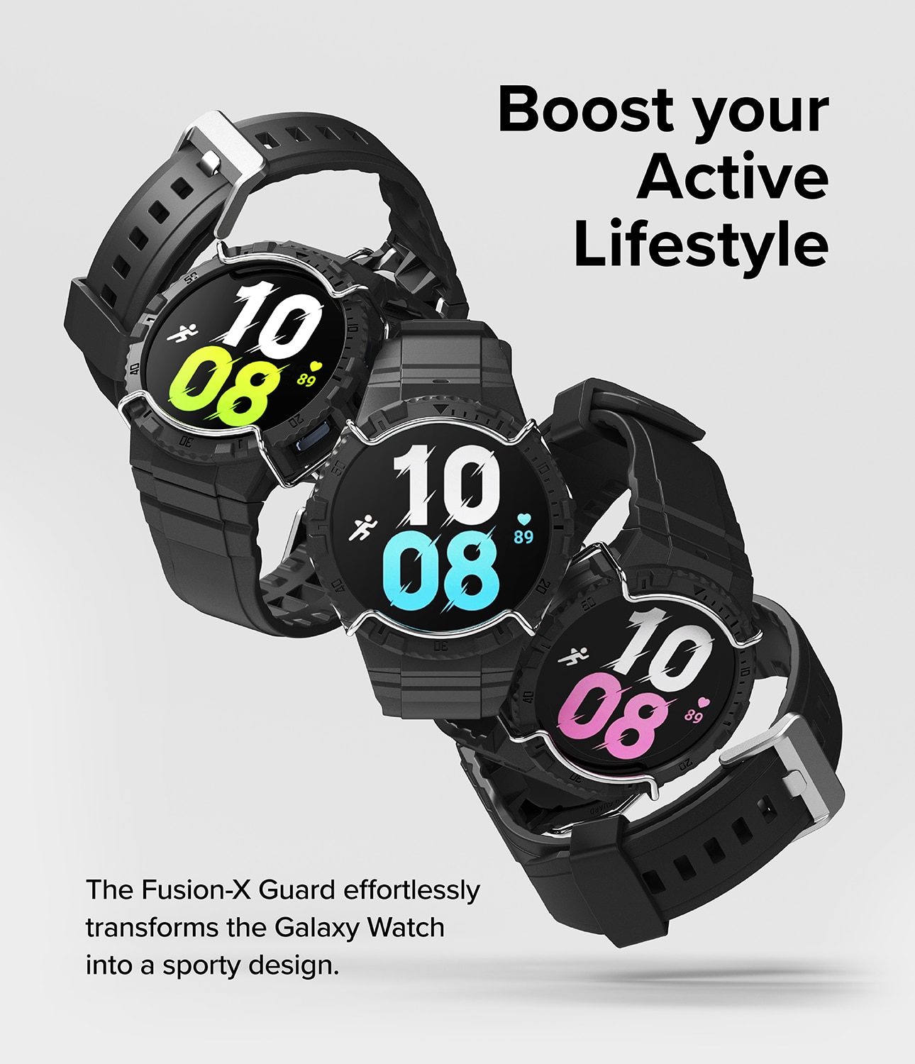 Samsung Galaxy Watch 4 44mm Fusion-X Guard Case+Band Black
