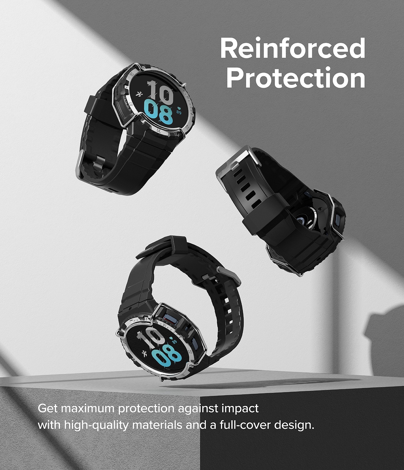 Samsung Galaxy Watch 4/5 44mm Fusion-X Guard Case+Band White
