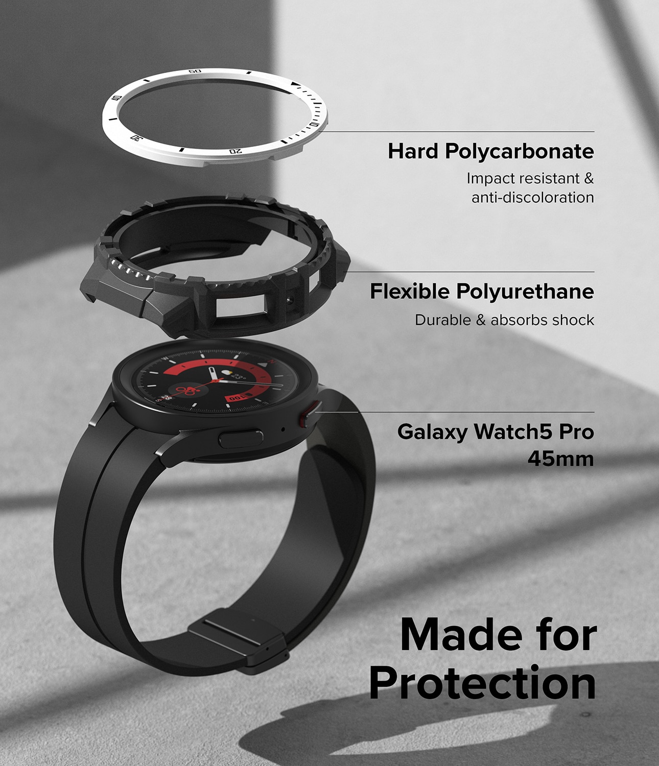 Fusion X Case Samsung Galaxy Watch 5 Pro 45mm White (Black Index)