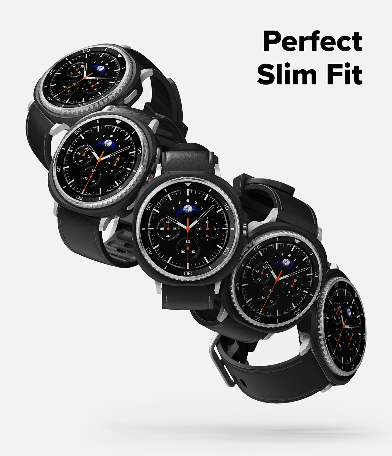 Samsung Galaxy Watch 8 Classic Slim Case (2-pack) Matte Black & Clear