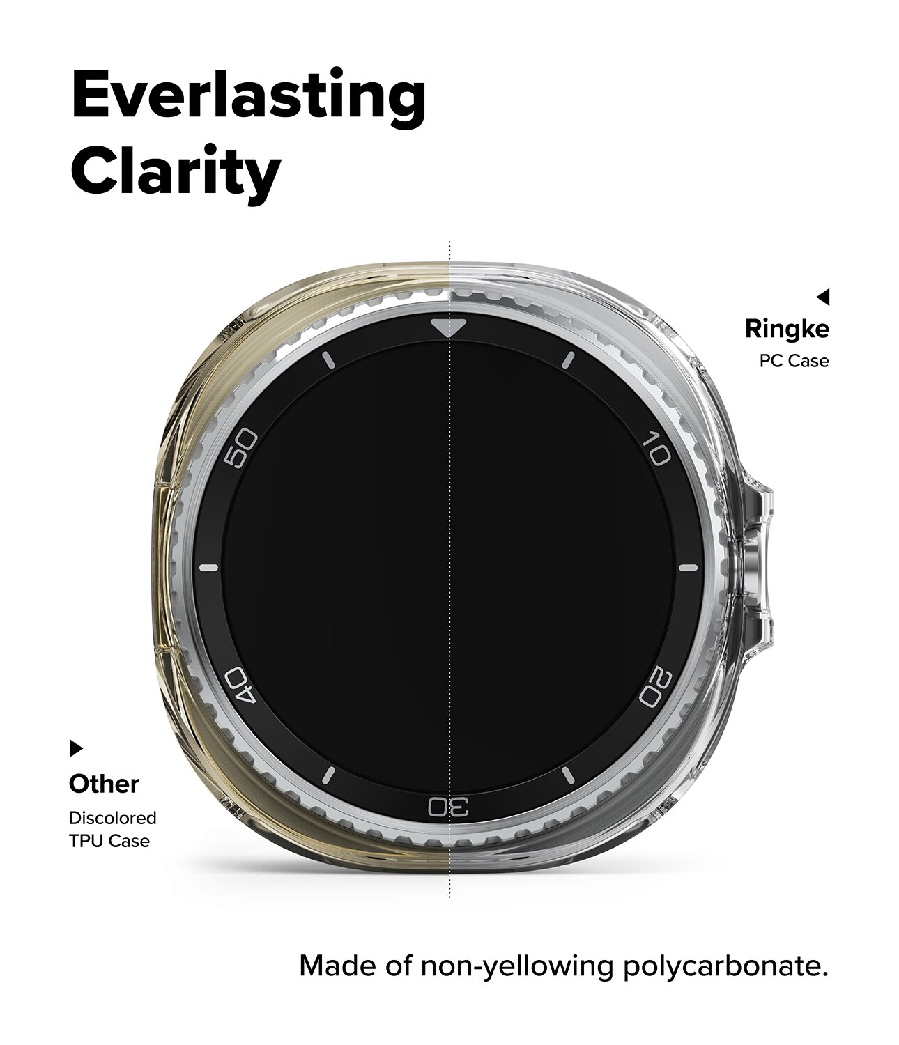 Samsung Galaxy Watch 8 Classic Slim Case (2-pack) Matte Black & Clear
