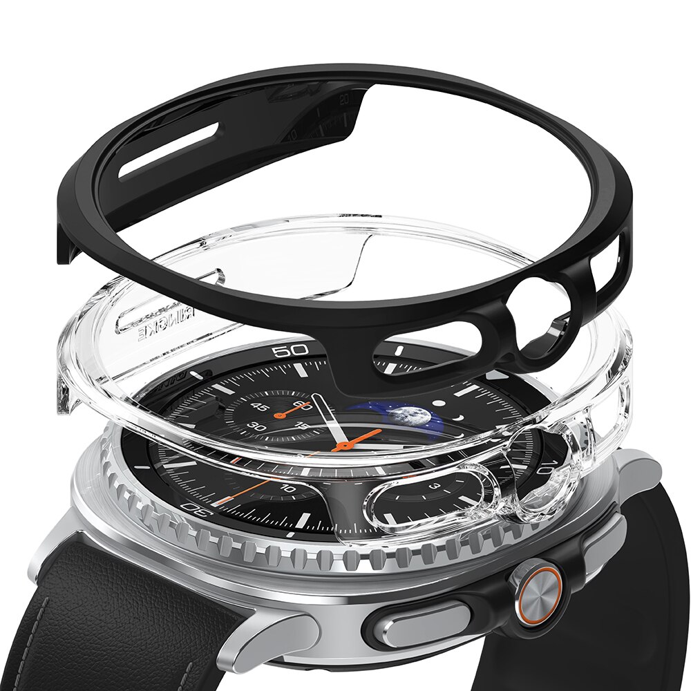Samsung Galaxy Watch 8 Classic Slim Case (2-pack) Matte Black & Clear
