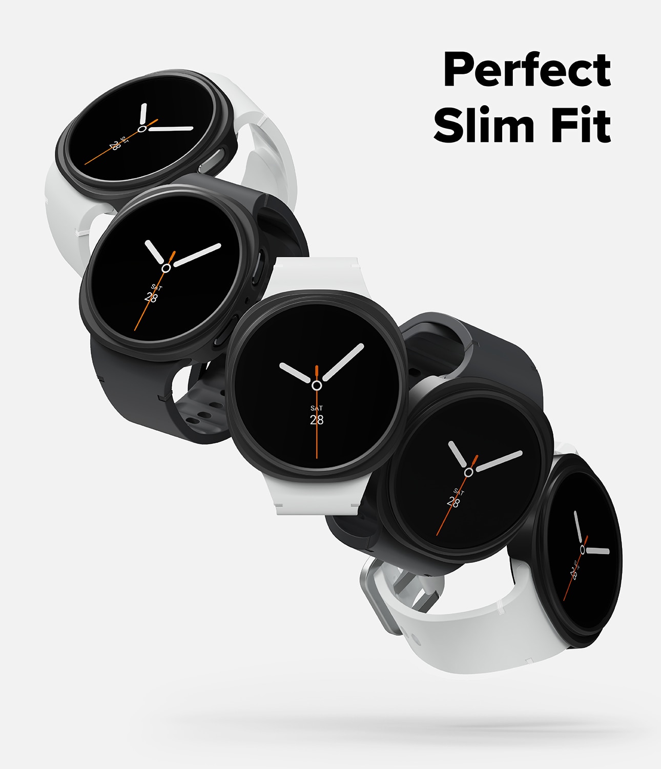Samsung Galaxy Watch 8 40mm Slim Case (2-pack) Matte Black & Clear