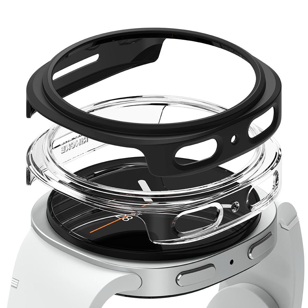 Samsung Galaxy Watch 8 40mm Slim Case (2-pack) Matte Black & Clear