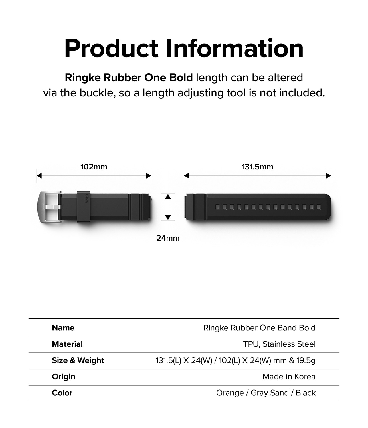 Rubber One Bold Band Samsung Galaxy Watch 5 40mm Black