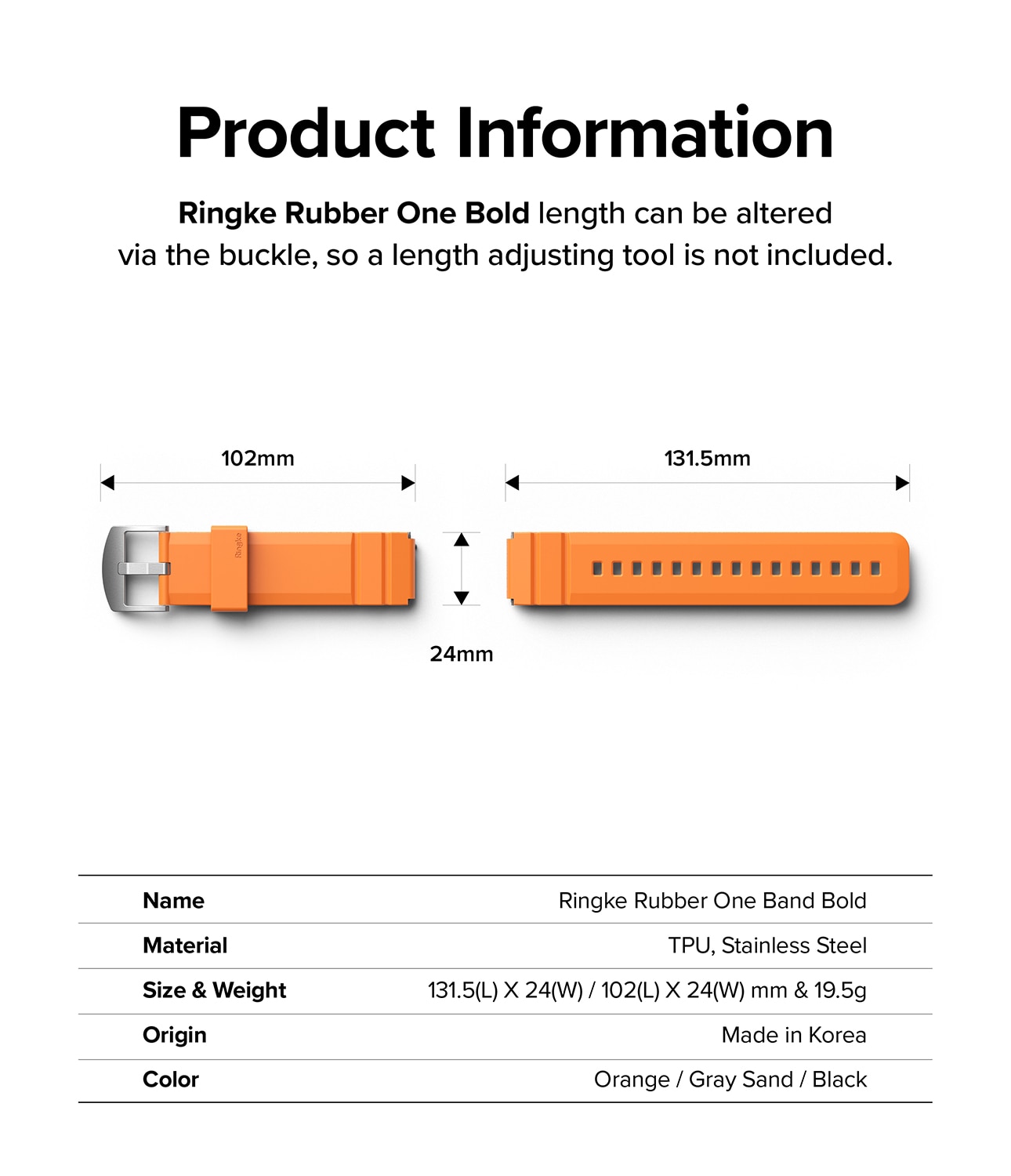 Rubber One Bold Band Amazfit GTS 2 Mini Orange