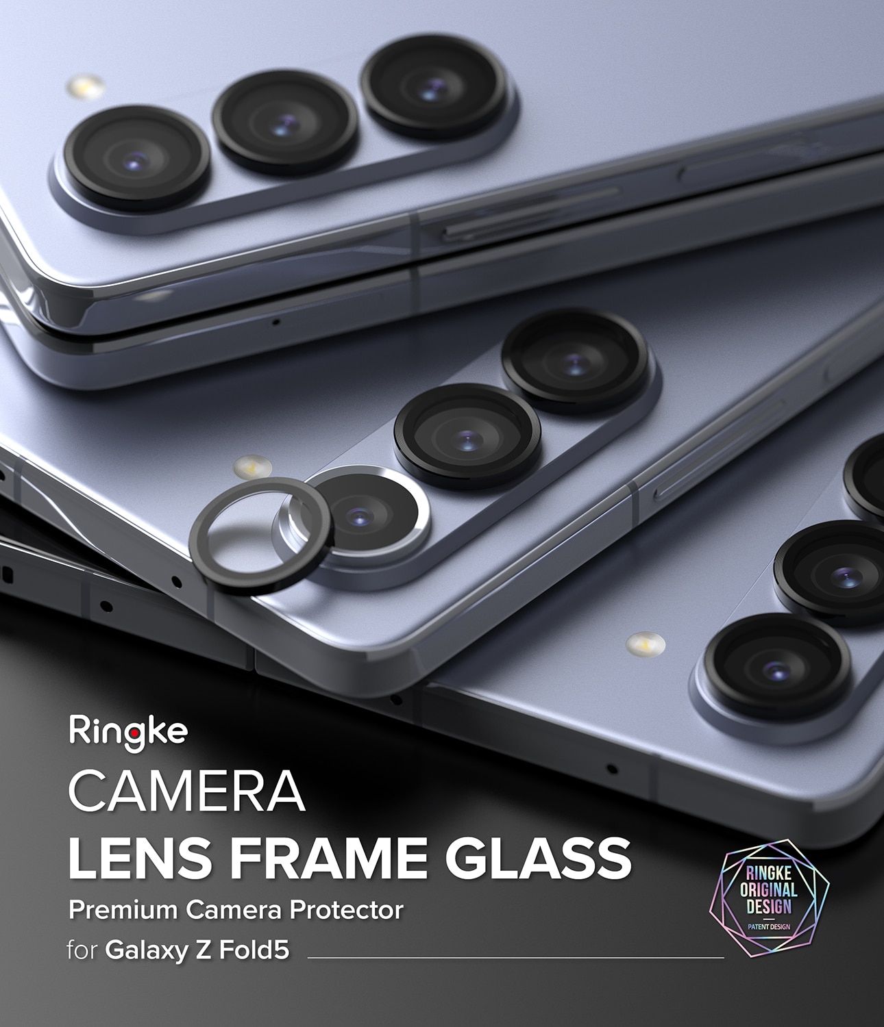 Samsung Galaxy Z Fold 5 Camera Lens Frame Glass Black