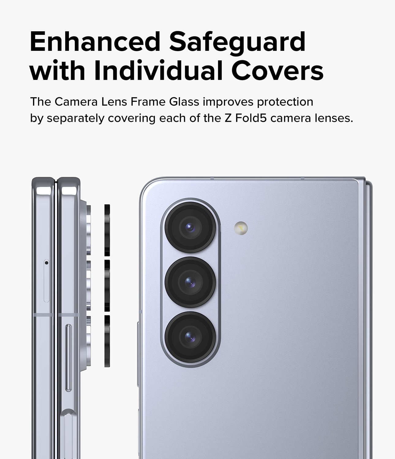 Samsung Galaxy Z Fold 5 Camera Lens Frame Glass Black