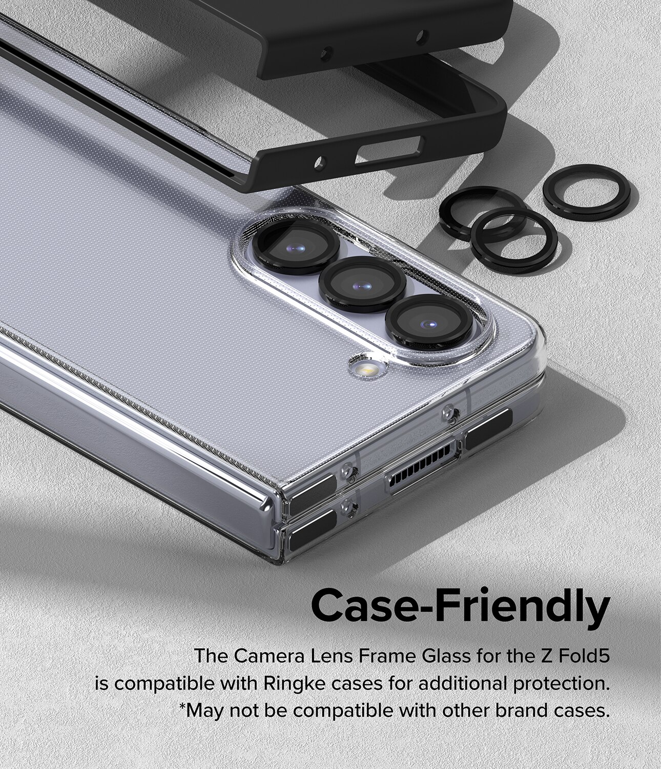 Samsung Galaxy Z Fold 5 Camera Lens Frame Glass Black