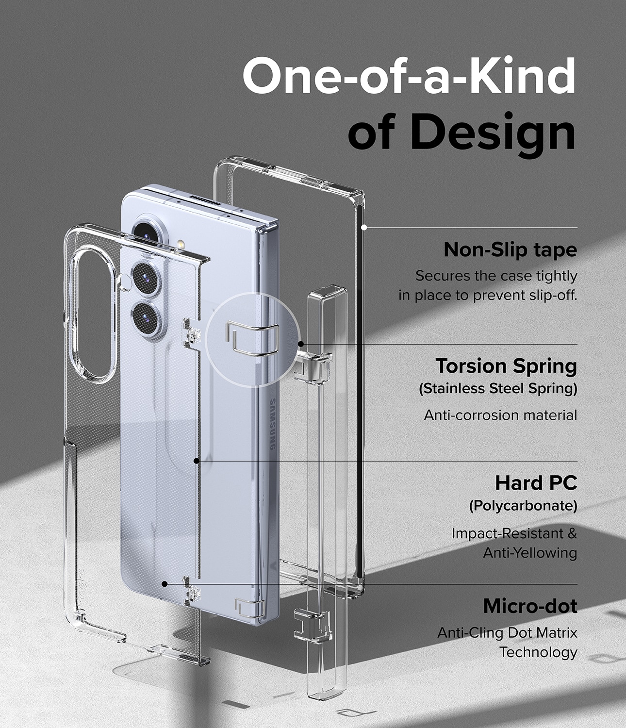 Samsung Galaxy Z Fold 5 Slim Hinge Case Clear