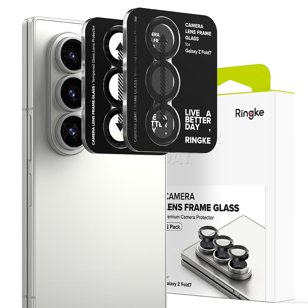 Samsung Galaxy Z Fold 7 Camera Lens Frame Glass (2-pack) Black