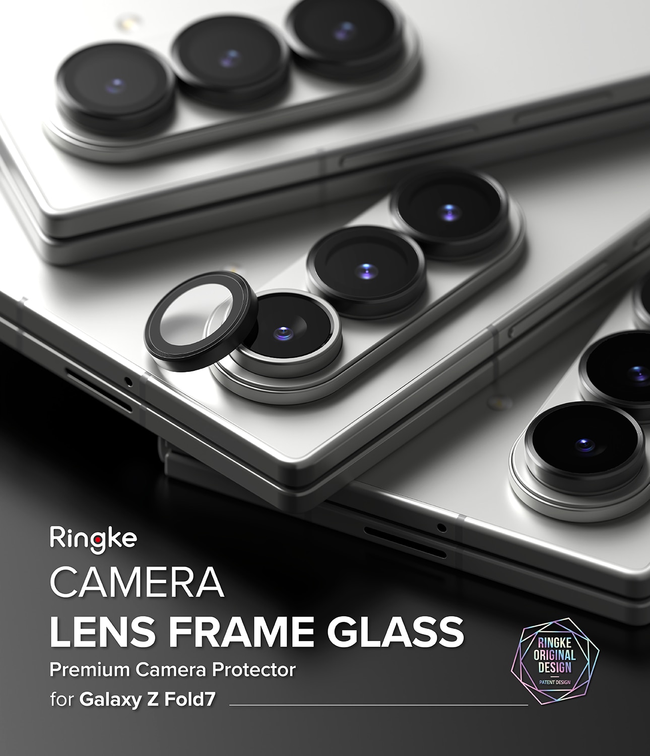 Samsung Galaxy Z Fold 7 Camera Lens Frame Glass (2-pack) Black