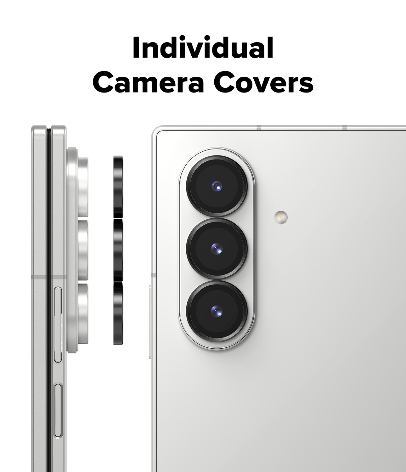 Samsung Galaxy Z Fold 7 Camera Lens Frame Glass (2-pack) Black