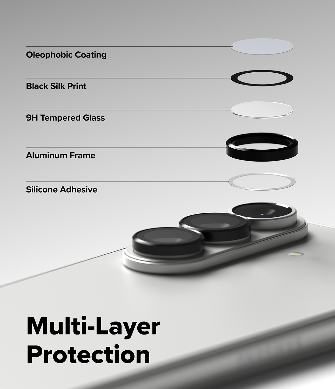 Samsung Galaxy Z Fold 7 Camera Lens Frame Glass (2-pack) Black