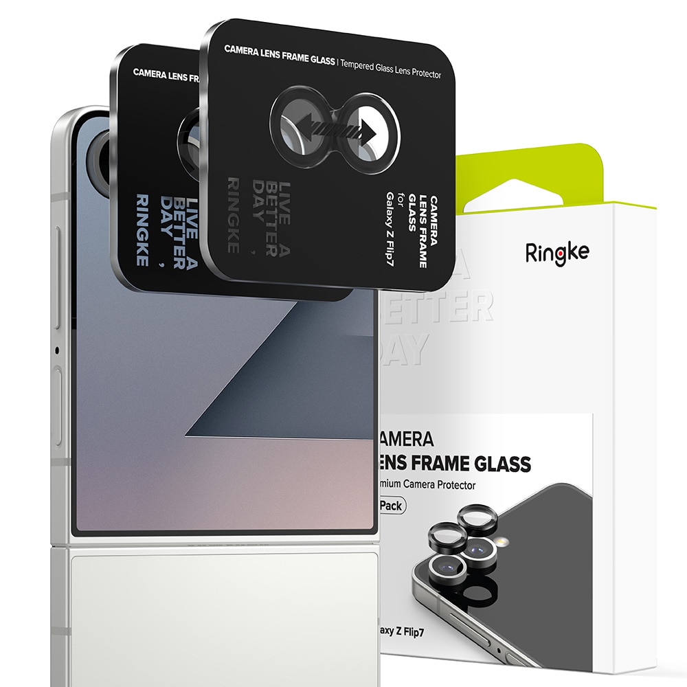Samsung Galaxy Z Flip 7 Camera Lens Frame Glass (2-pack) Black