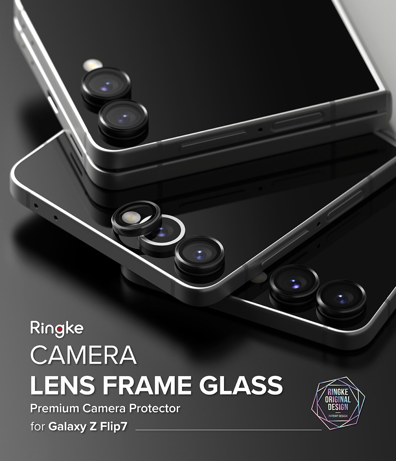 Samsung Galaxy Z Flip 7 Camera Lens Frame Glass (2-pack) Black