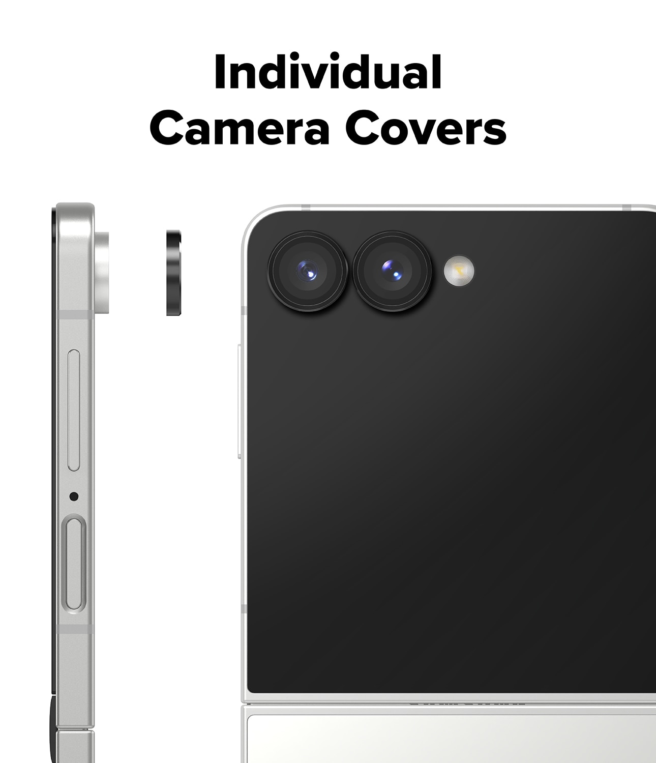 Samsung Galaxy Z Flip 7 Camera Lens Frame Glass (2-pack) Black