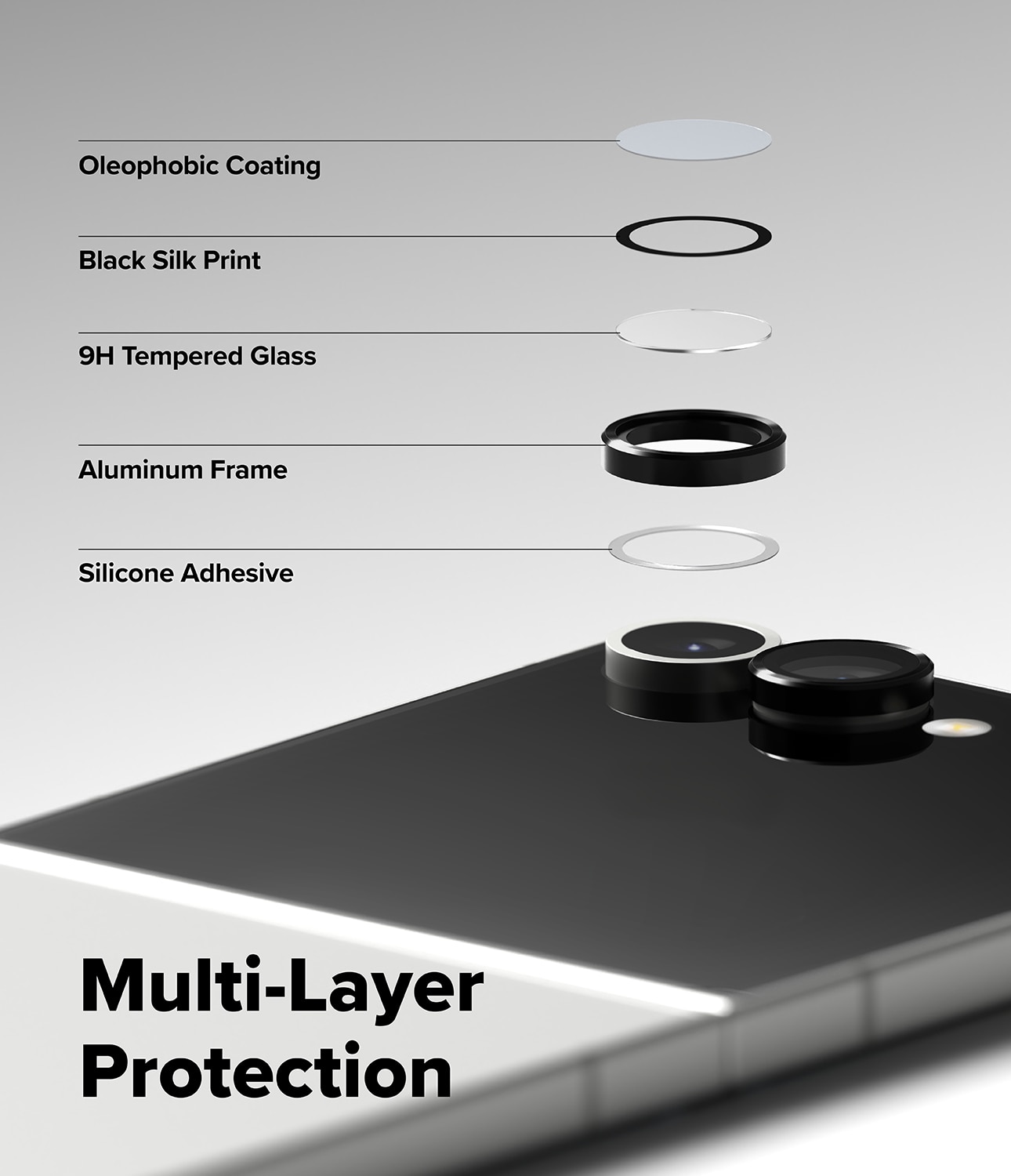 Samsung Galaxy Z Flip 7 Camera Lens Frame Glass (2-pack) Black