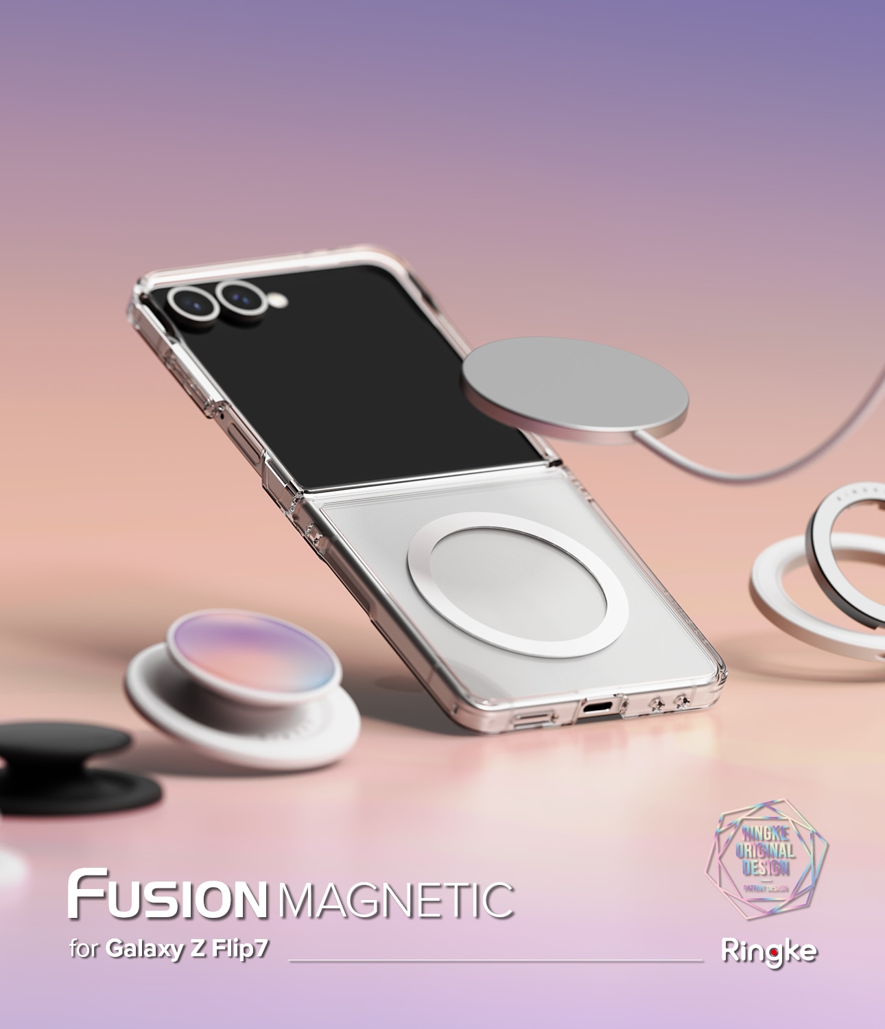 Samsung Galaxy Z Flip 7 Fusion Magnetic Case Transparent