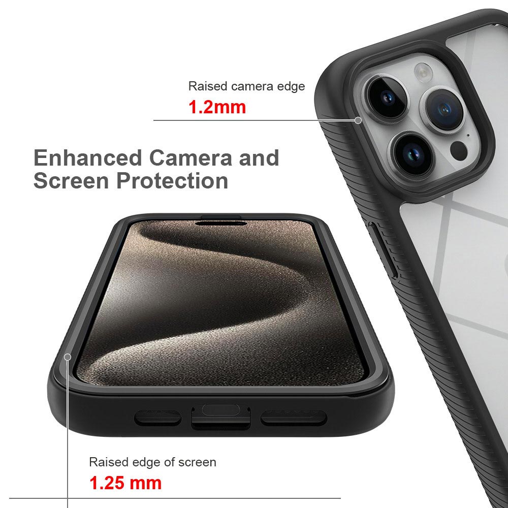 iPhone 15 Pro Max HX Hybrid Rugged Case Black