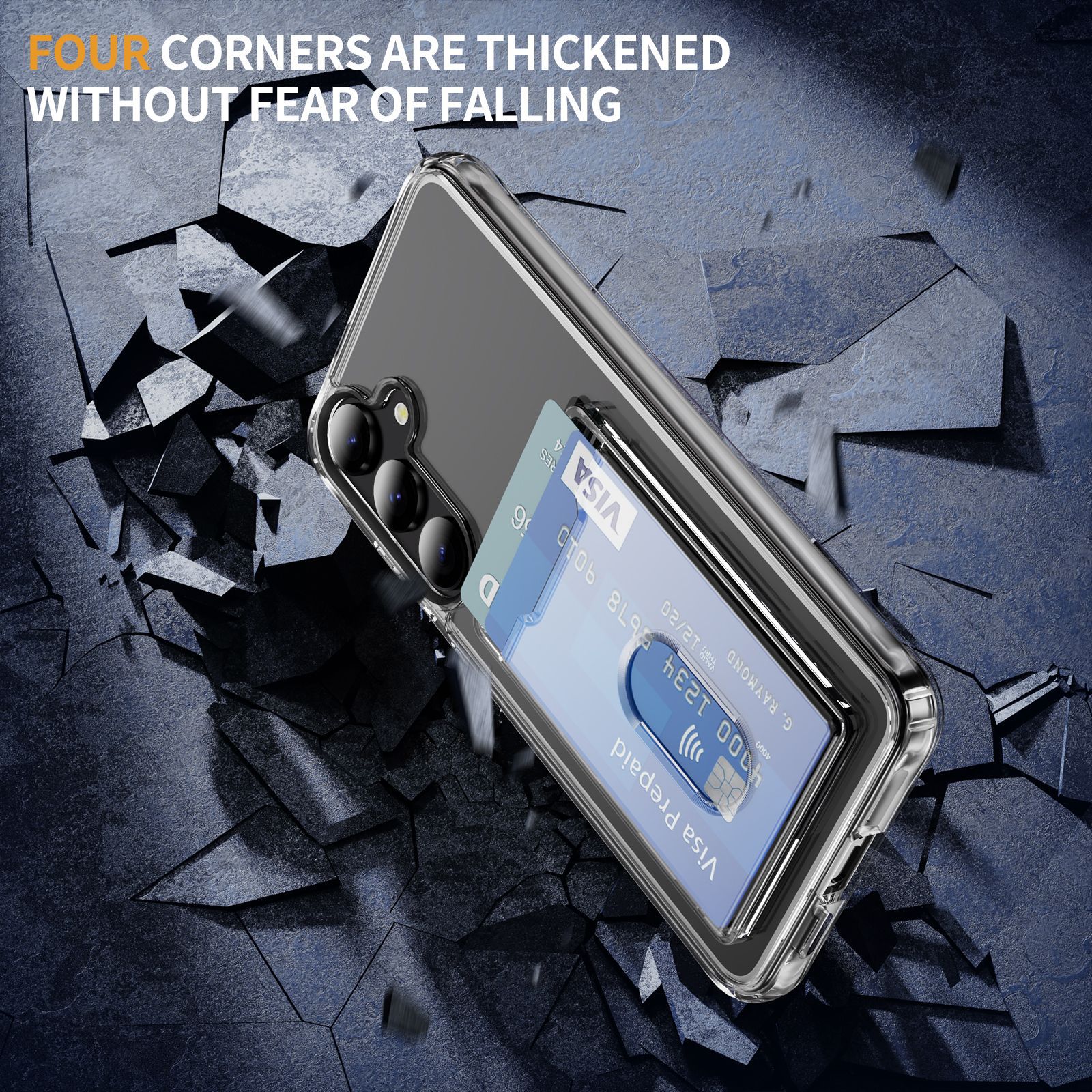 Hybrid Case Card Slot Samsung Galaxy S24 Plus Transparent