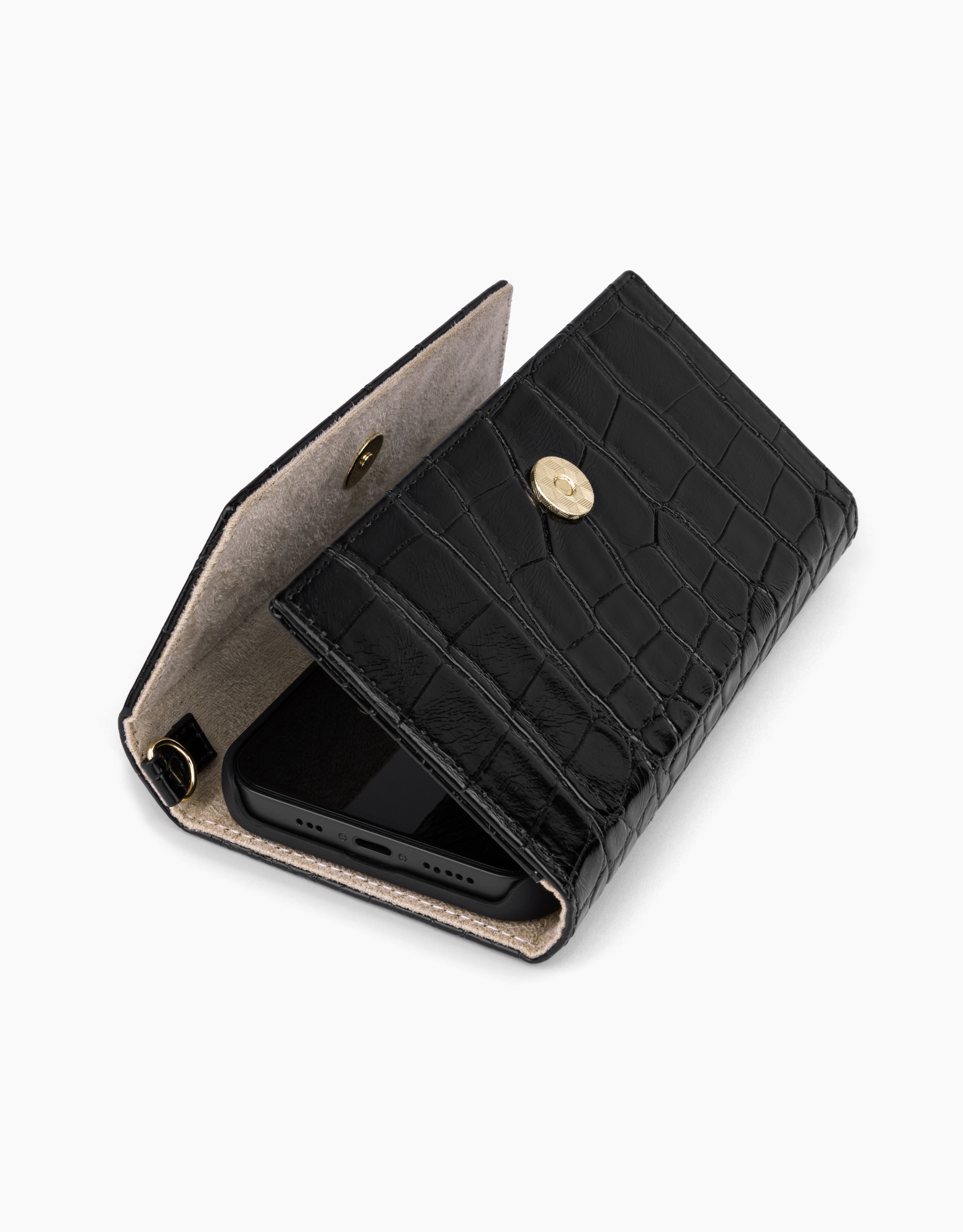 iPhone 13 Cassette Clutch Black Croco