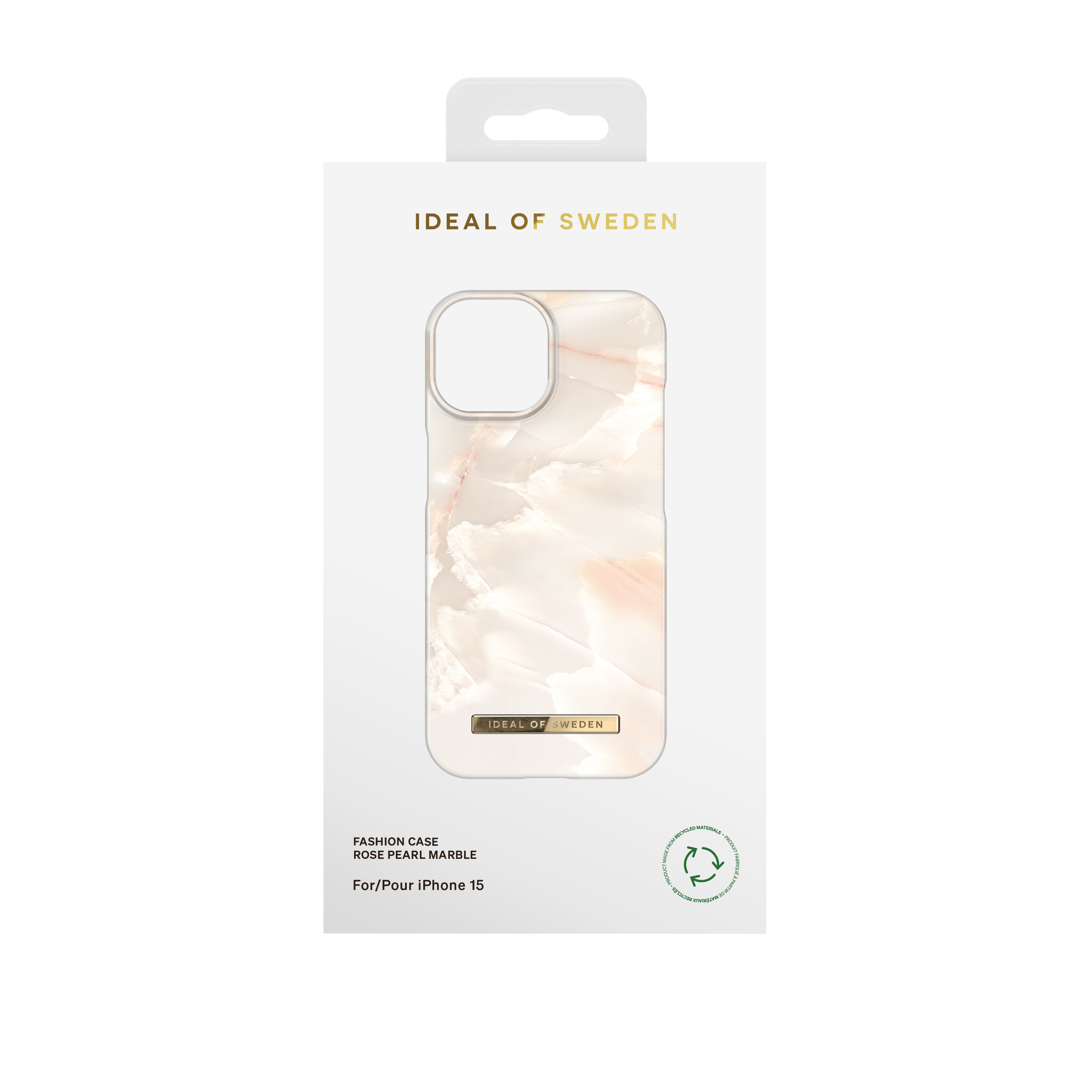 iPhone 15 Fashion Case Rose Pearl Marble