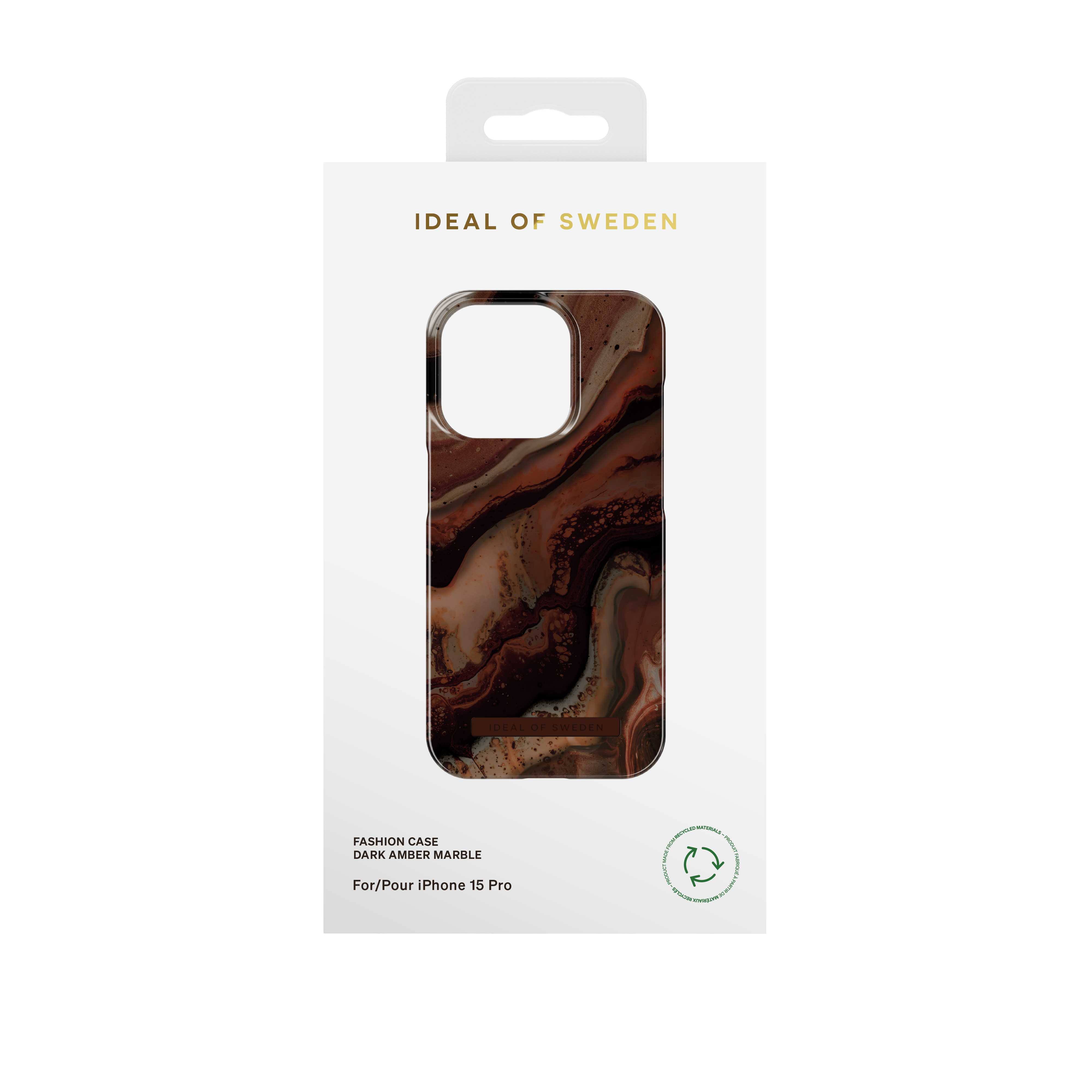 iPhone 15 Pro Fashion Case Dark Amber Marble