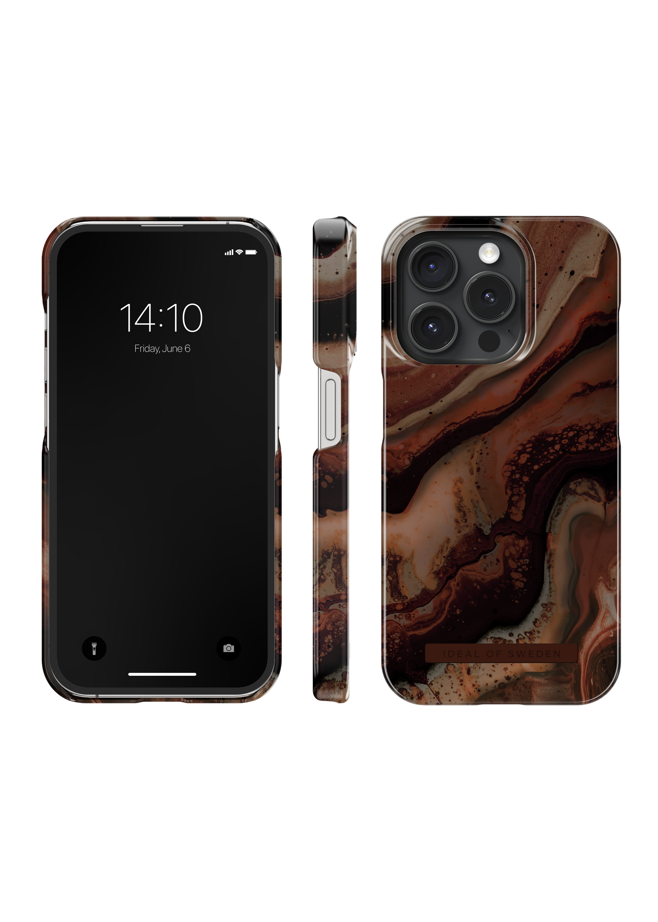 iPhone 15 Pro Fashion Case Dark Amber Marble