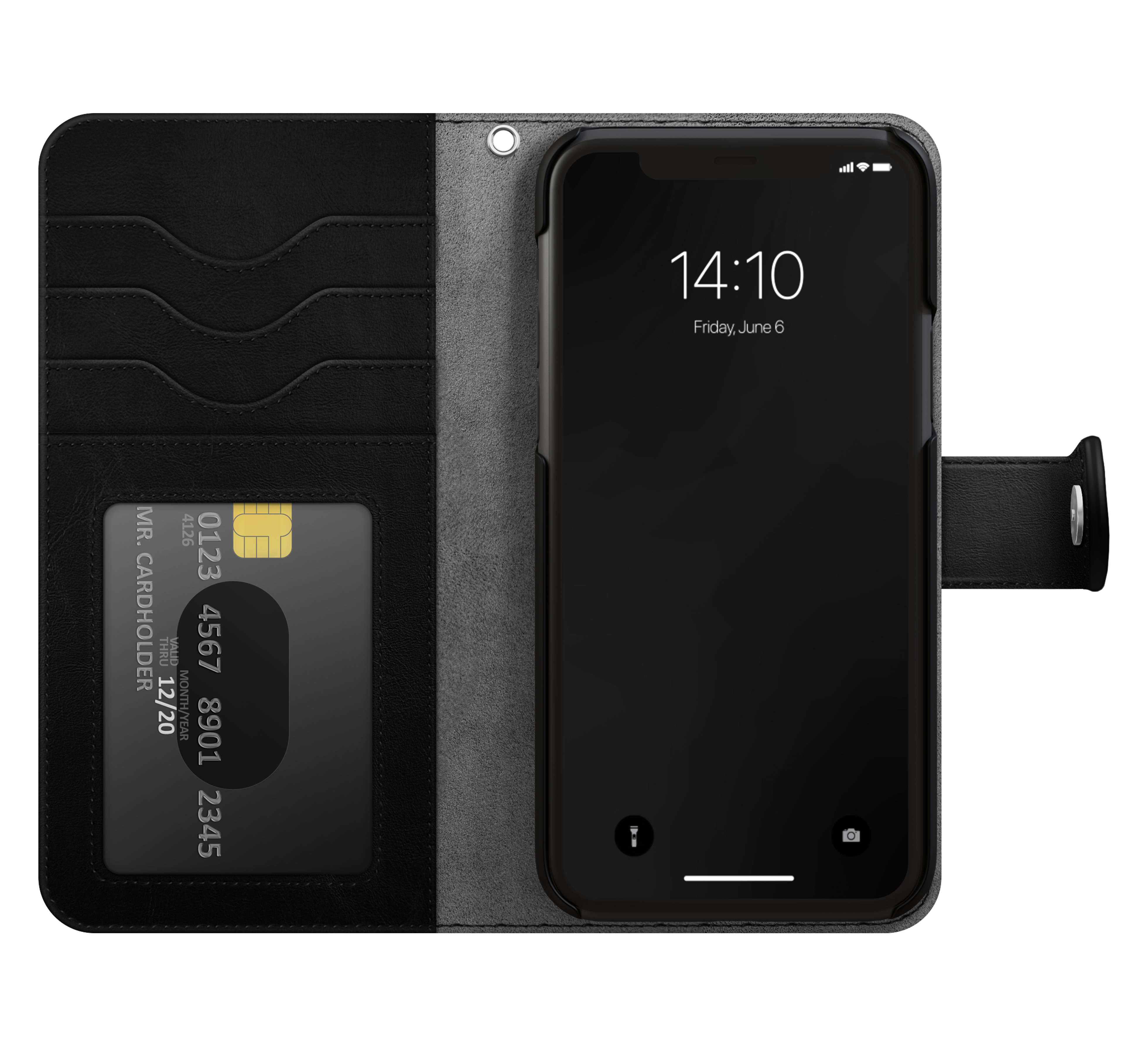 iPhone 12 Mini Magnet Wallet+ Cover Black