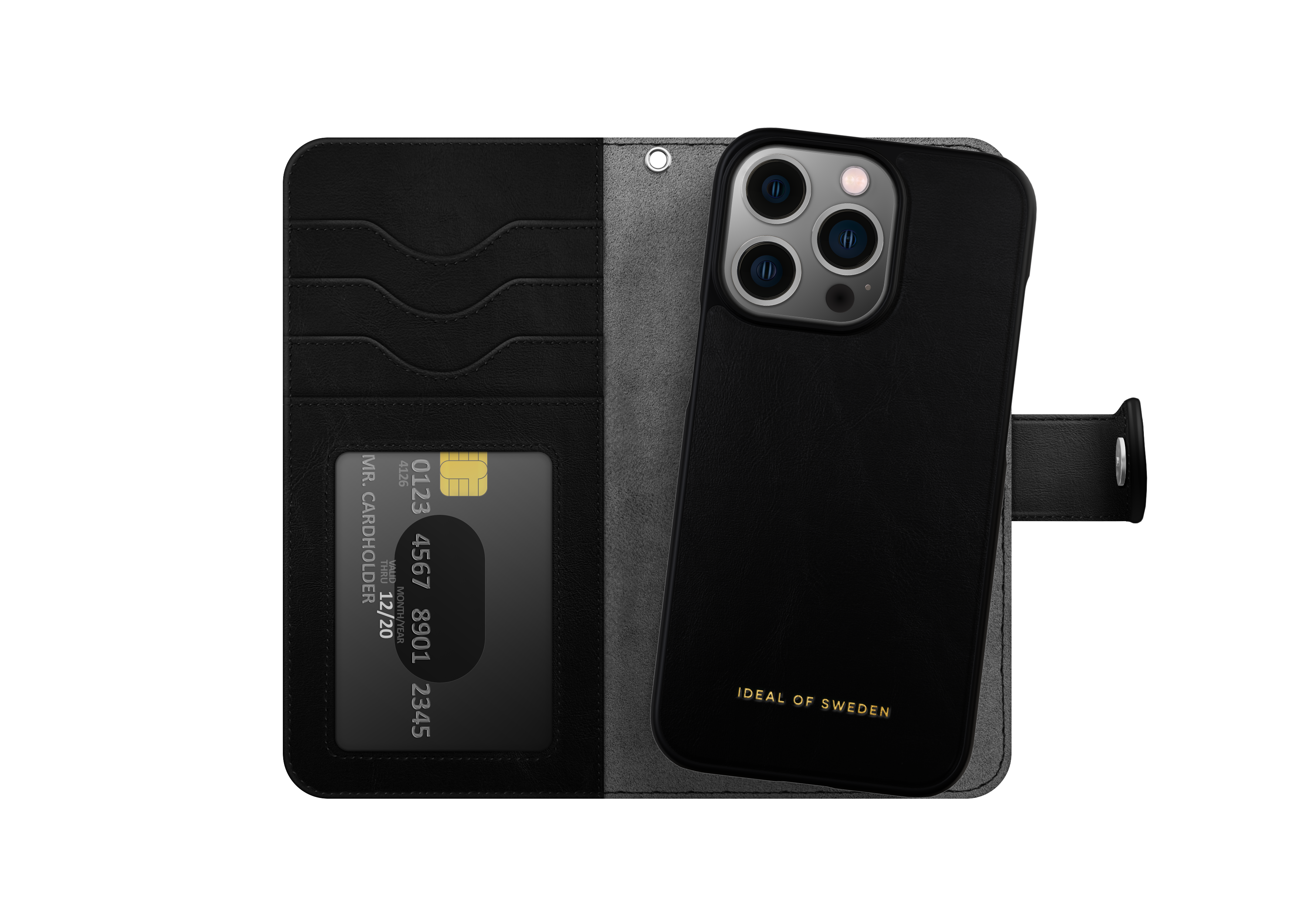 iPhone 13 Pro Magnet Wallet+ Cover Black