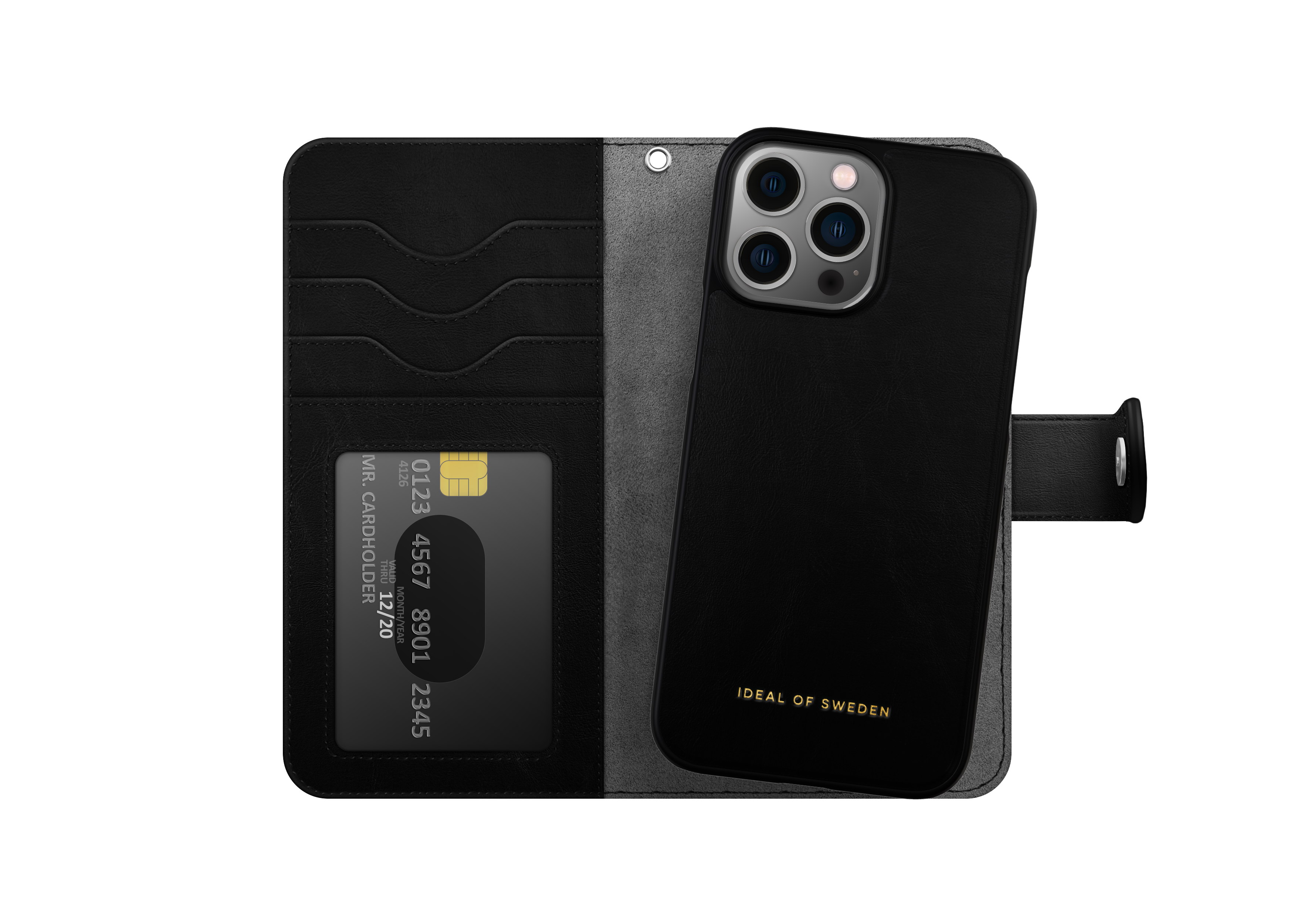 iPhone 13 Pro Max Magnet Wallet+ Cover Black