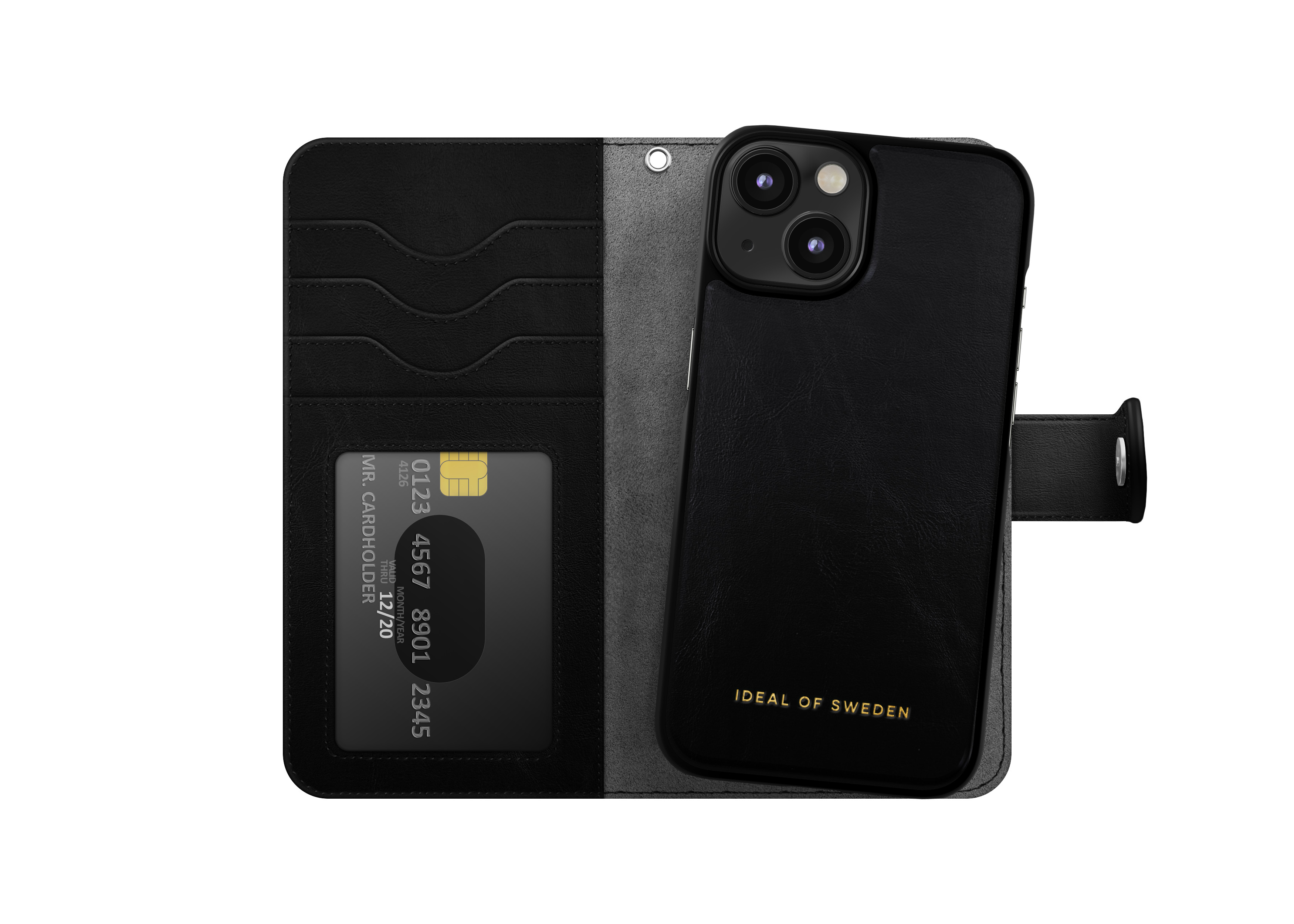 iPhone 14 Plus Magnet Wallet+ Cover Black