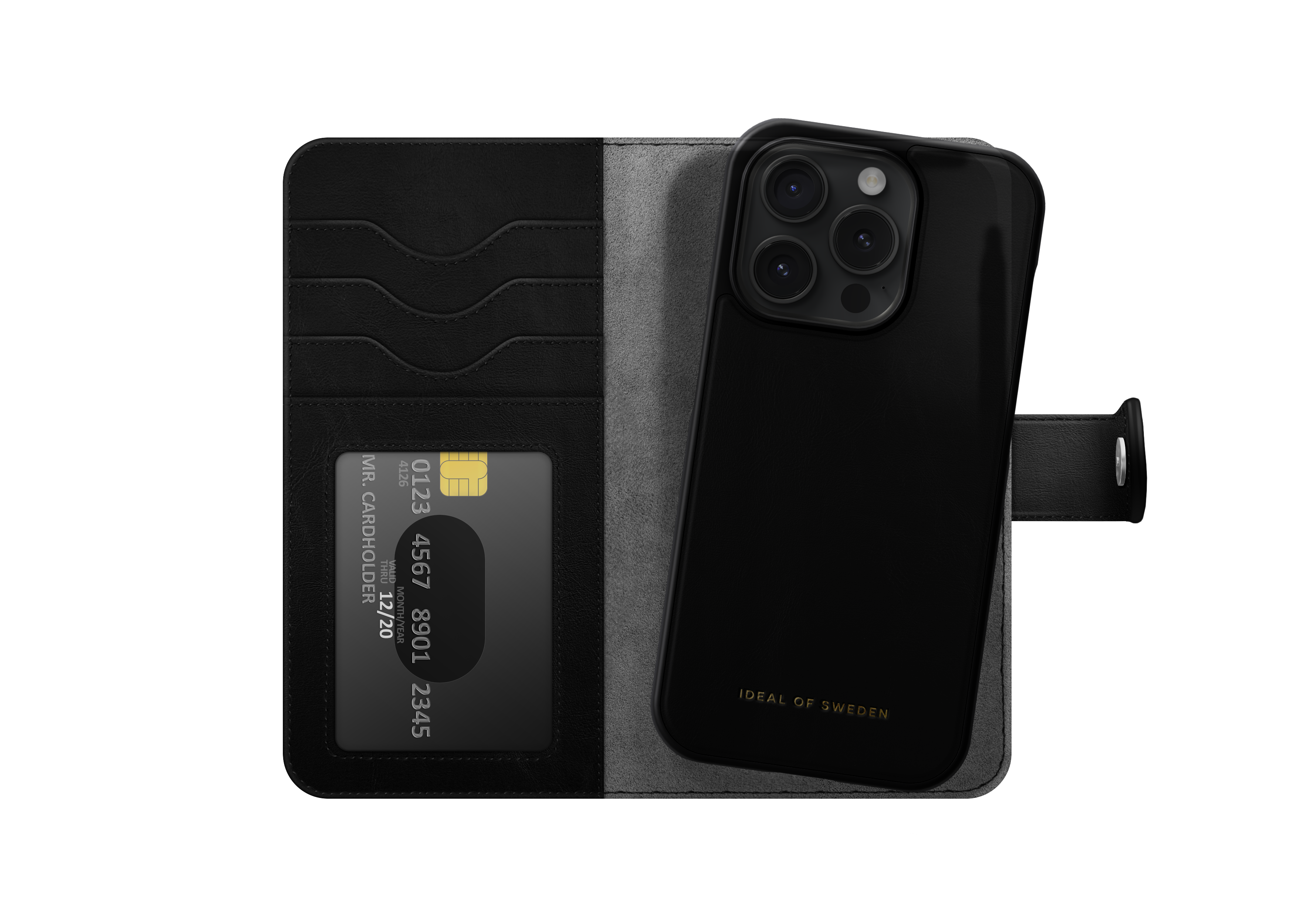 iPhone 15 Pro Max Magnet Wallet+ Cover Black