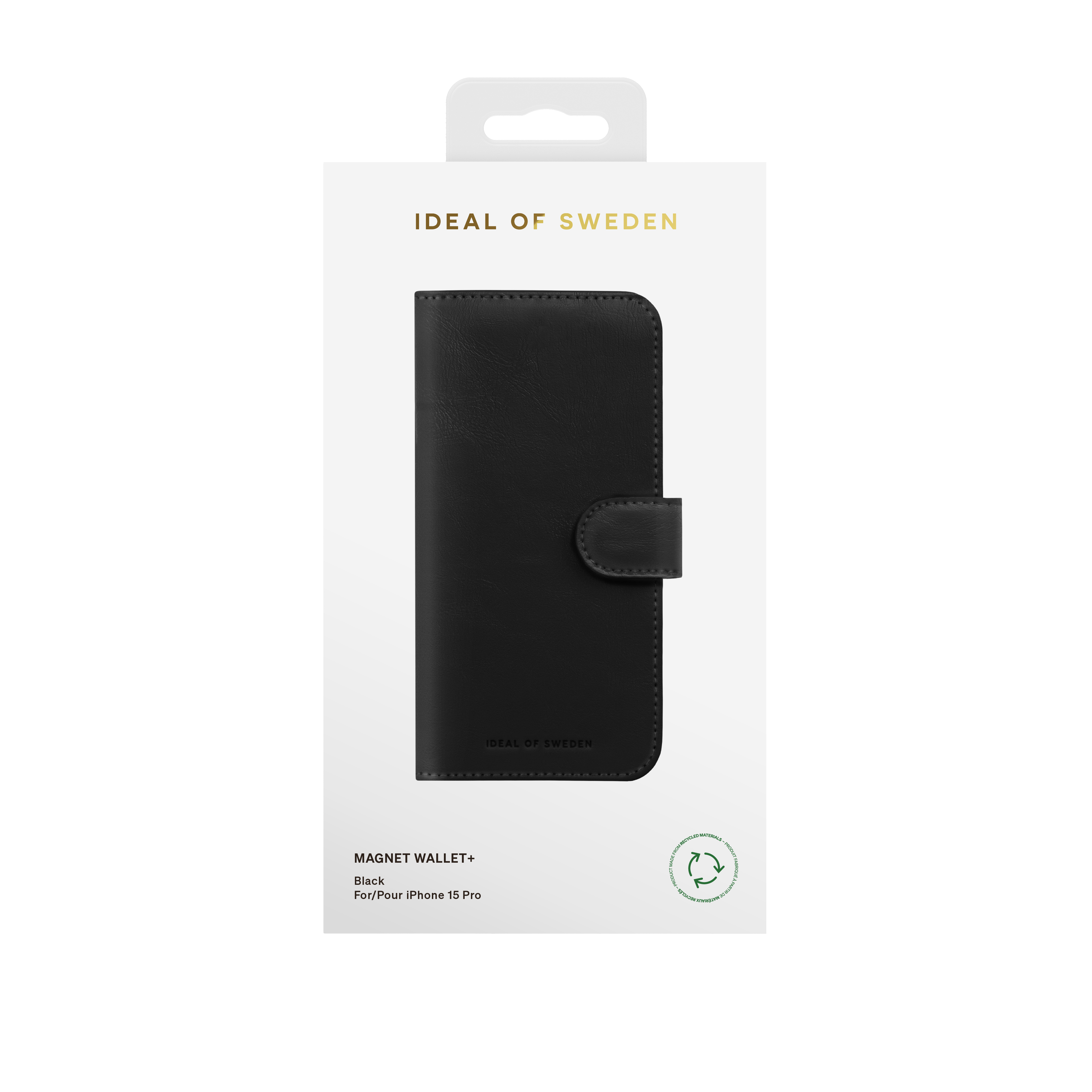 iPhone 15 Pro Magnet Wallet+ Cover Black